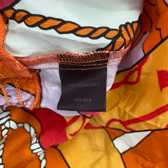 Hale Bob Silk Blouse Roll Tab Sleeves Tie Neck Pullover Top XXS - Picture 6 of 8